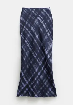 hush Skirts|Simone Crepe Midi Skirt Painted Check Navy