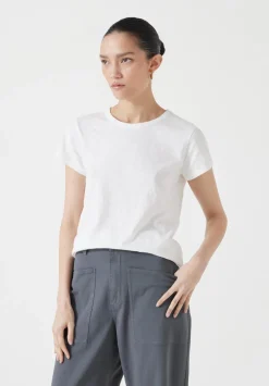 hush Tops & T-Shirts|Slim Fit Cotton Crew T-Shirt White