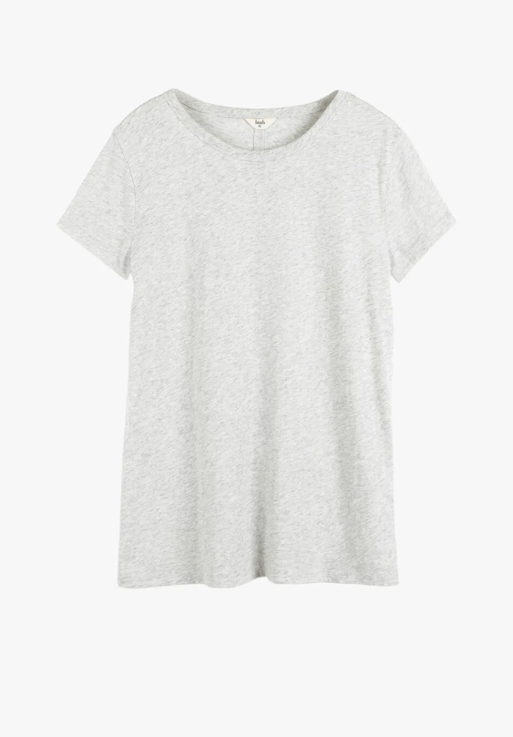 hush Tops & T-Shirts|Slim Fit Slub Cotton Crew Neck T-Shirt Lightest Grey Marl