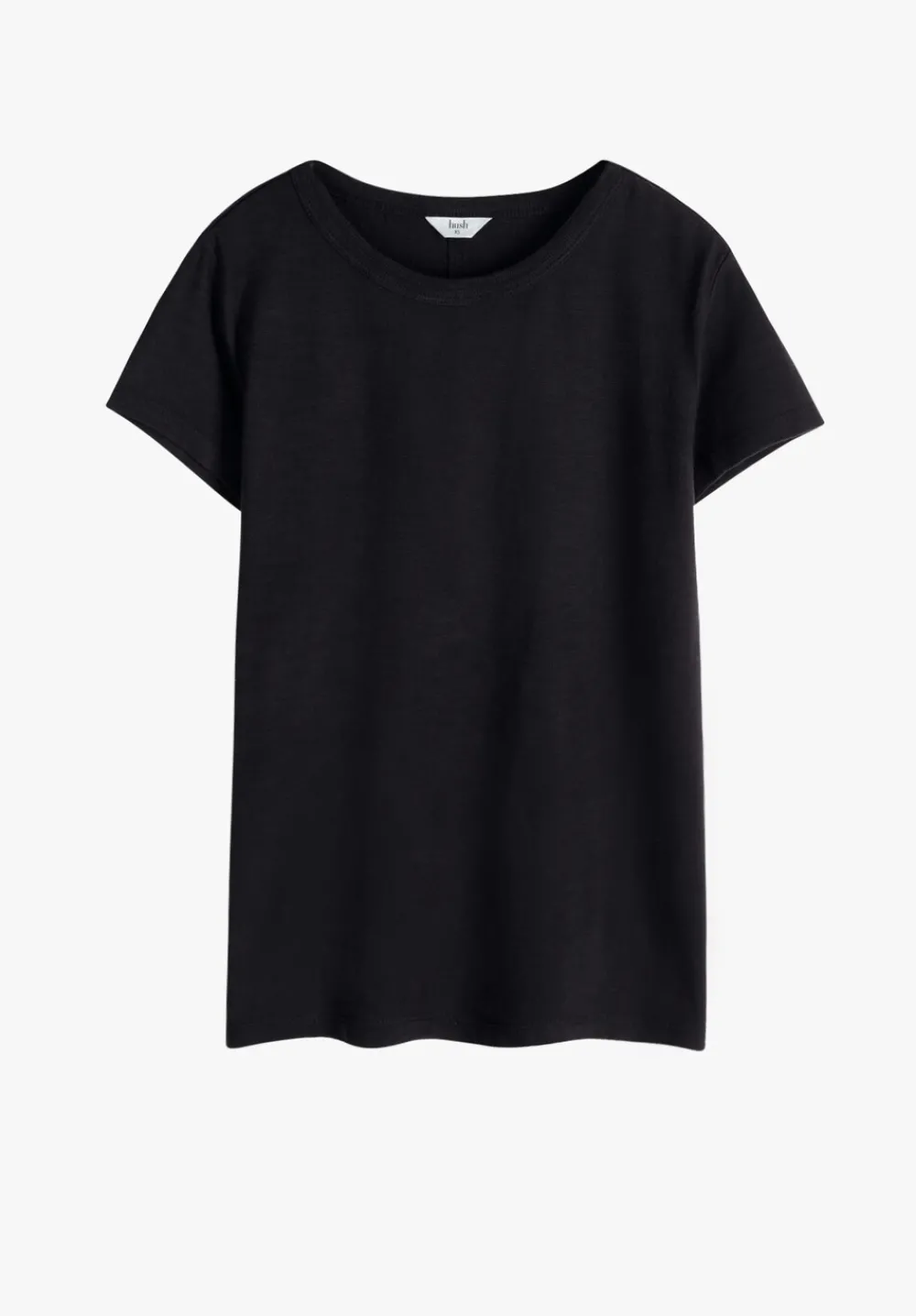 hush Tops & T-Shirts|Slim Fit Slub Cotton Crew Neck T-Shirt Black