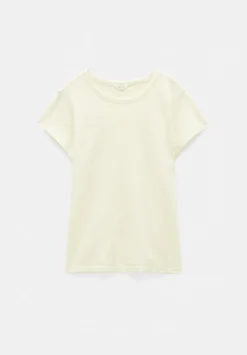 hush Tops & T-Shirts|Slim Fit Slub Cotton Crew Neck T-Shirt Butter Lemon