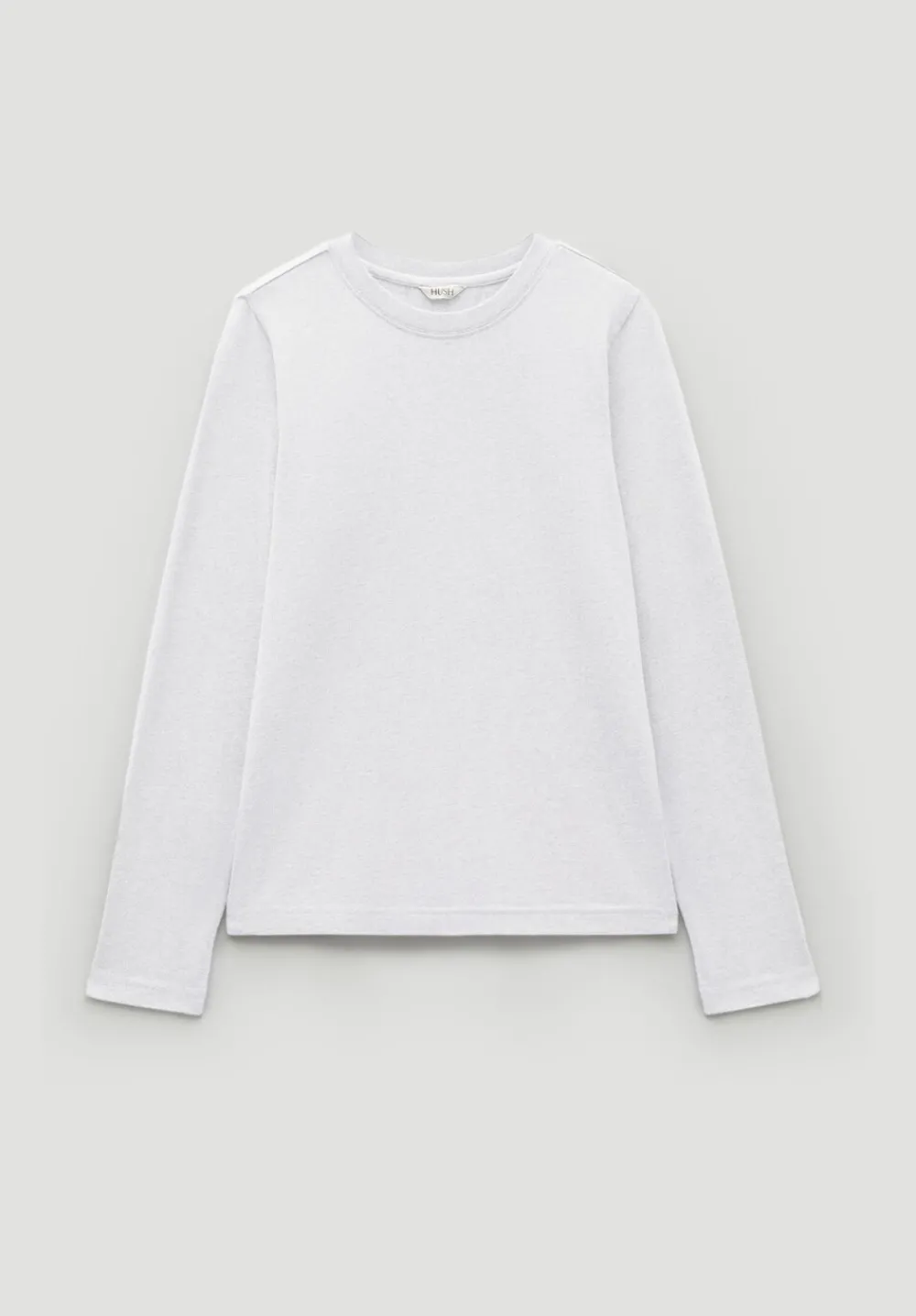 hush Tops & T-Shirts|Slim Long Sleeve T-Shirt White