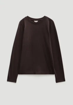 hush Tops & T-Shirts|Slim Long Sleeve T-Shirt Chocolate brown