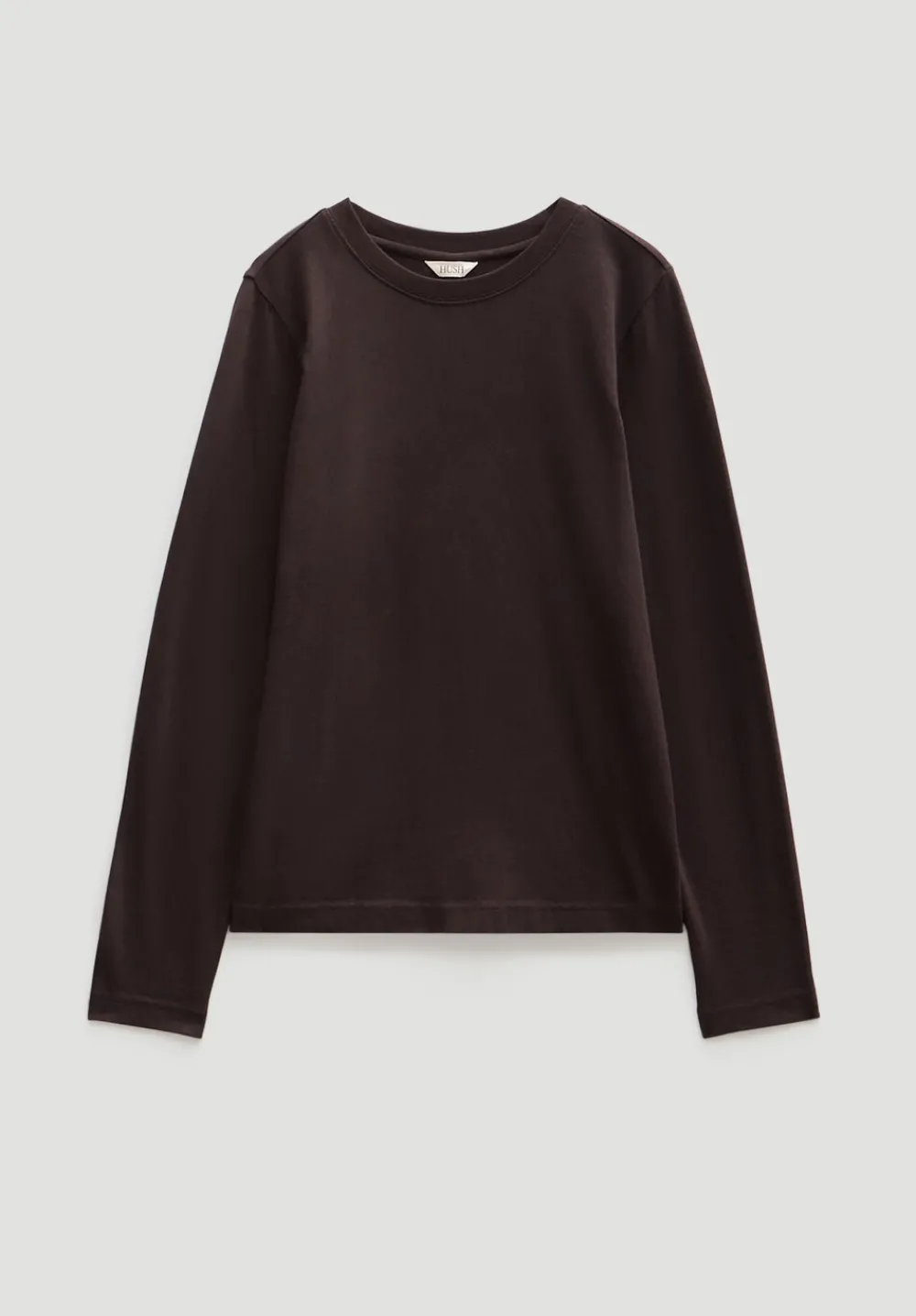 hush Tops & T-Shirts|Slim Long Sleeve T-Shirt Chocolate brown