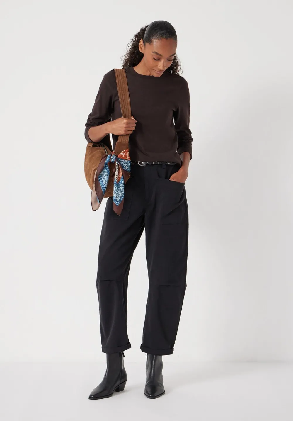 hush Tops & T-Shirts|Slim Long Sleeve T-Shirt Chocolate brown