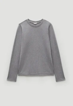 hush Tops & T-Shirts|Slim Long Sleeve T-Shirt Dark Grey Marl