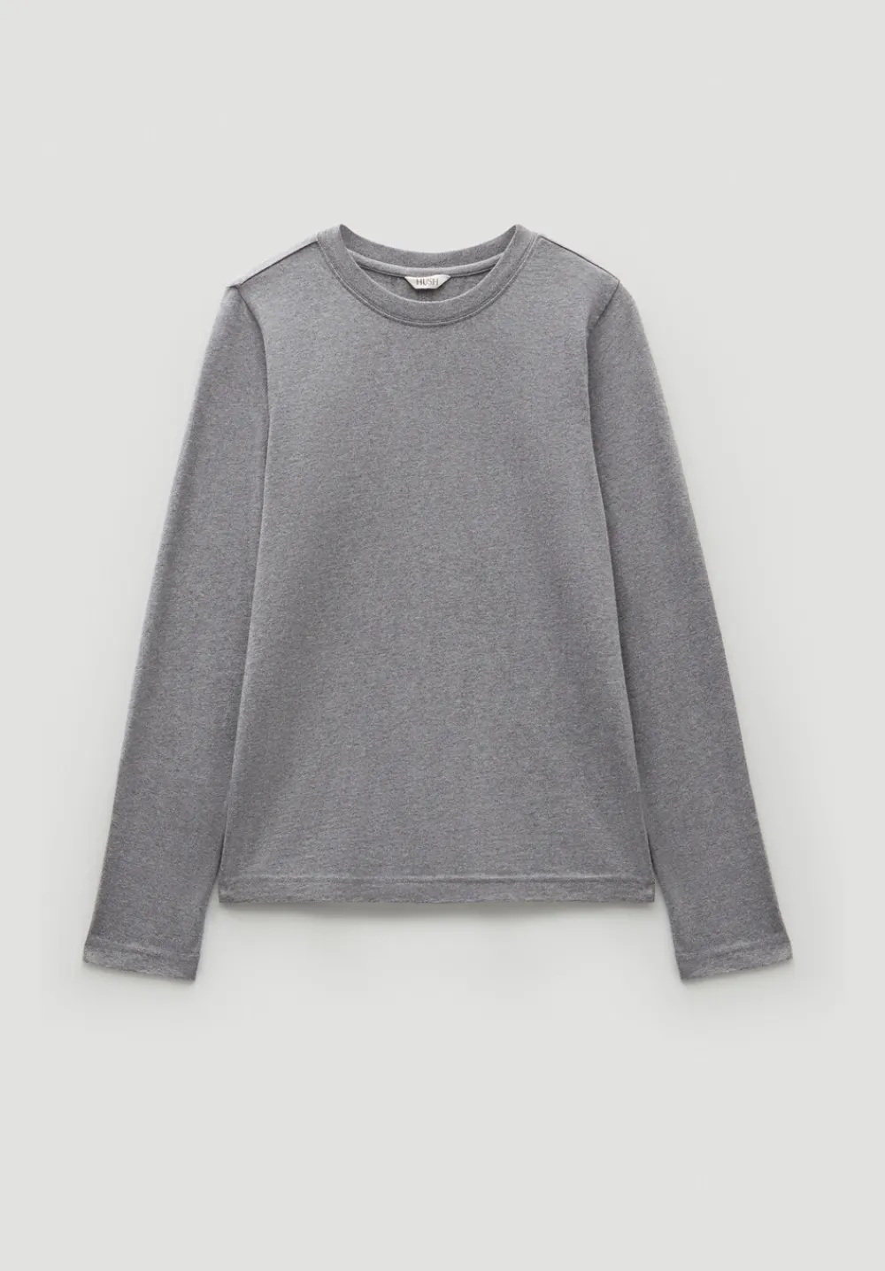 hush Tops & T-Shirts|Slim Long Sleeve T-Shirt Dark Grey Marl