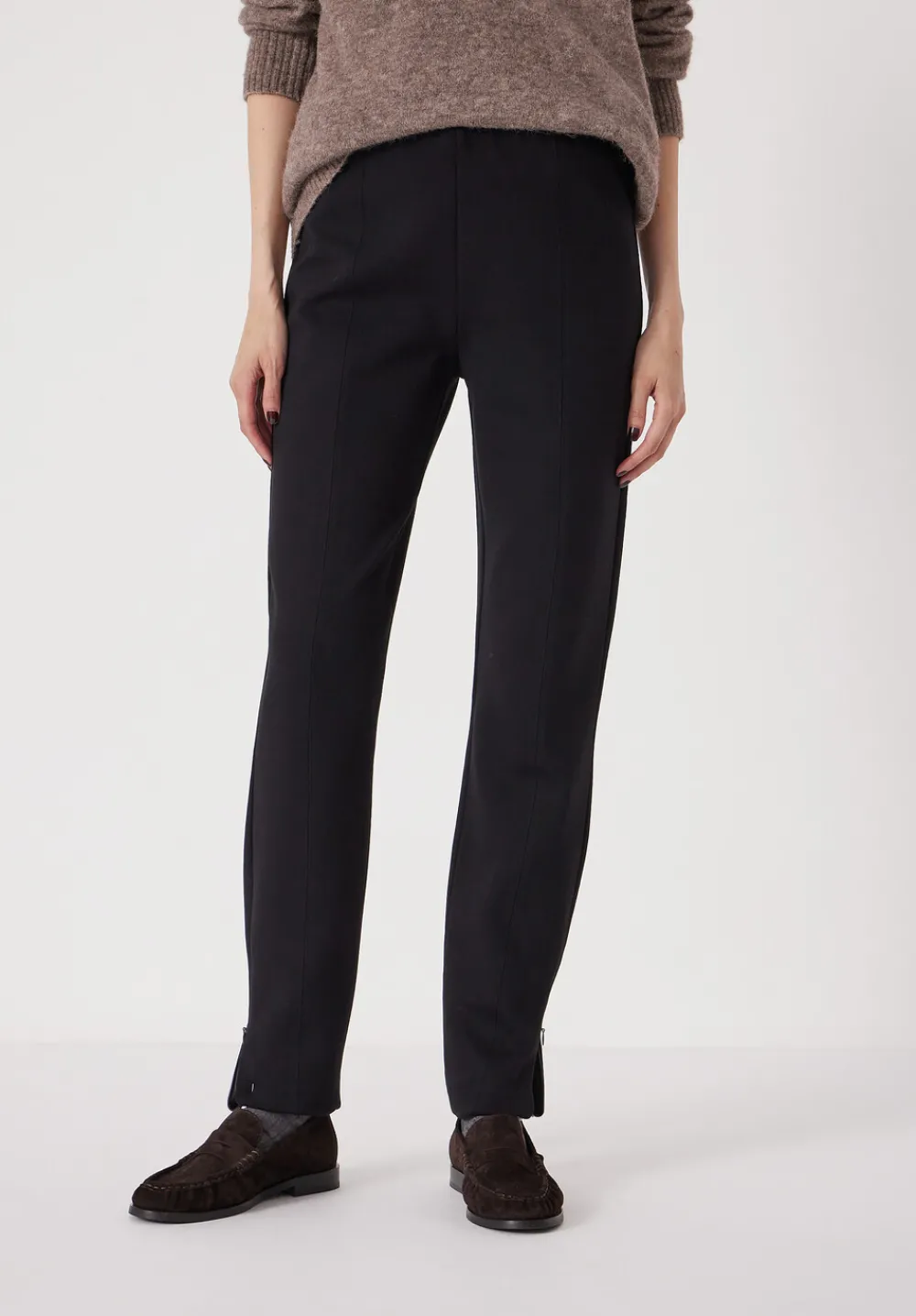 hush Joggers & Leggings|Slim Ponte Zip Detail Cigarette Trouser Black