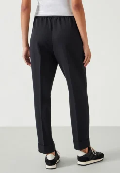 hush Trousers|Slim Pull On Suit Trousers Black