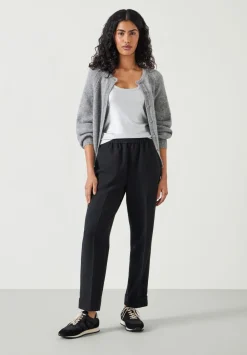 hush Trousers|Slim Pull On Suit Trousers Black