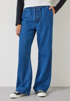 hush Jeans|Slouchy Tie Waist Jeans Blue Denim