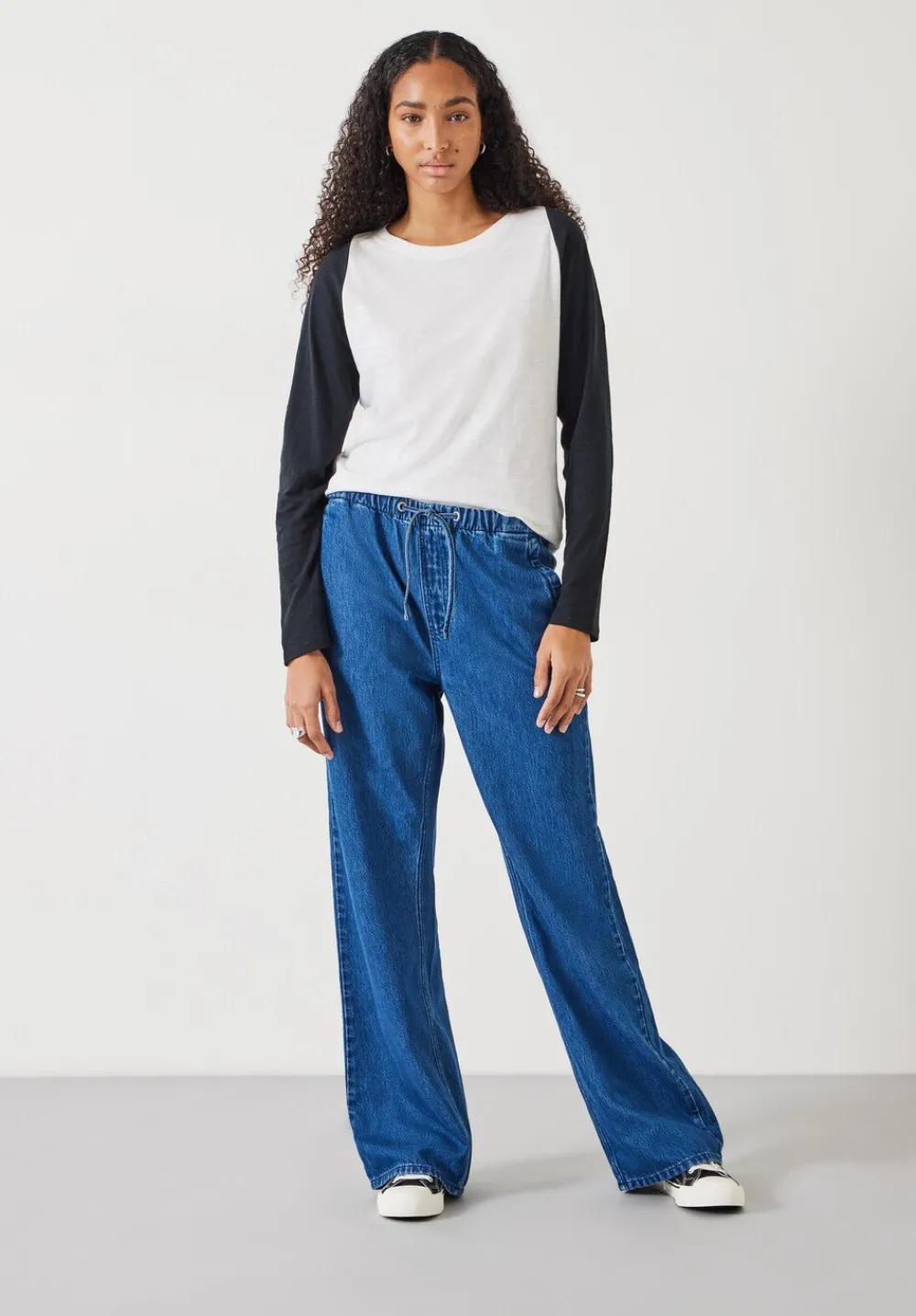 hush Jeans|Slouchy Tie Waist Jeans Blue Denim