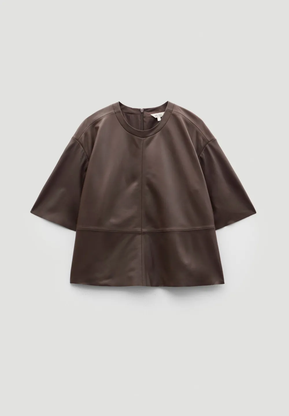 hush Tops & T-Shirts|Soft Leather T-shirt Brown