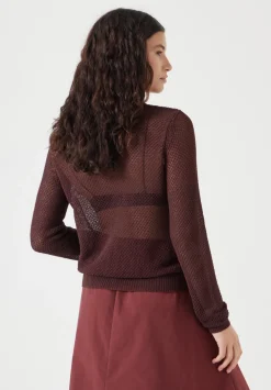 hush Jumpers & Cardigans|Soft Mesh Knitted Jumper Fudge Brown