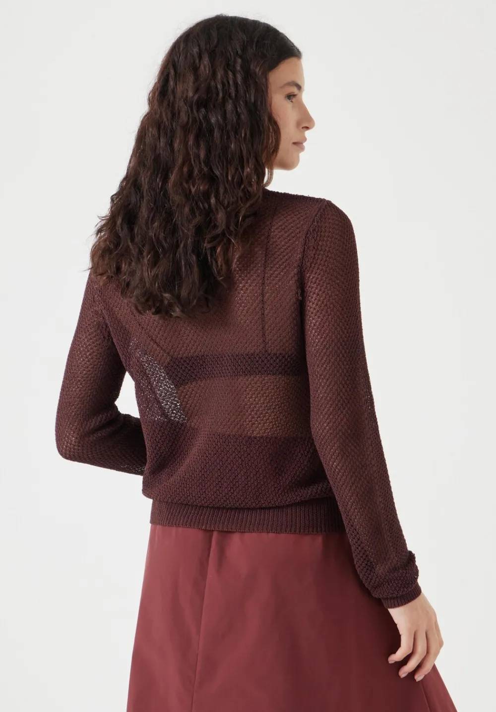 hush Jumpers & Cardigans|Soft Mesh Knitted Jumper Fudge Brown