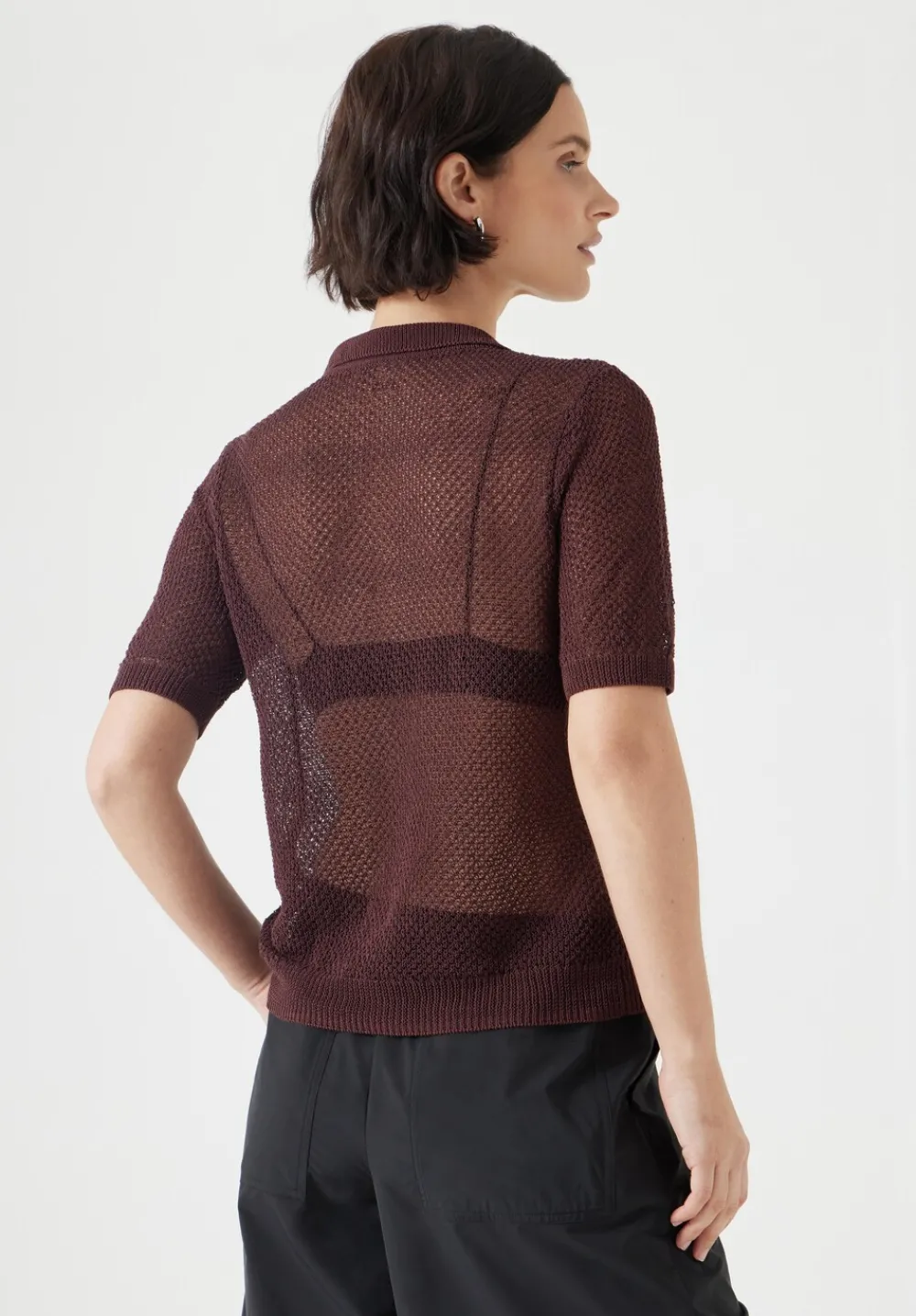hush Tops & T-Shirts|Jumpers & Cardigans|Soft Mesh Knitted Top Fudge Brown