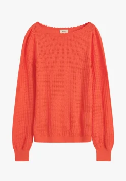 hush Jumpers & Cardigans|Sophia Boat Neck Lightweight Jumper Coral