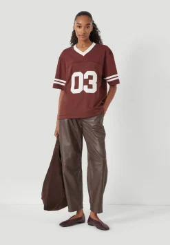 hush Tops & T-Shirts|Sporty Graphic T-Shirt Rum Raisin