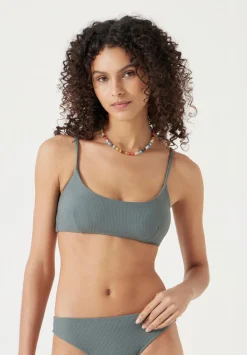 hush Swimwear & Beachwear|Square Neck Texture Bikini Top Sage Green