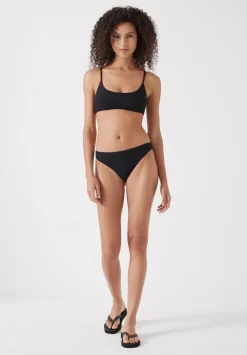 hush Swimwear & Beachwear|Square Neck Texture Bikini Top Black