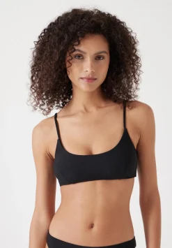hush Swimwear & Beachwear|Square Neck Texture Bikini Top Black