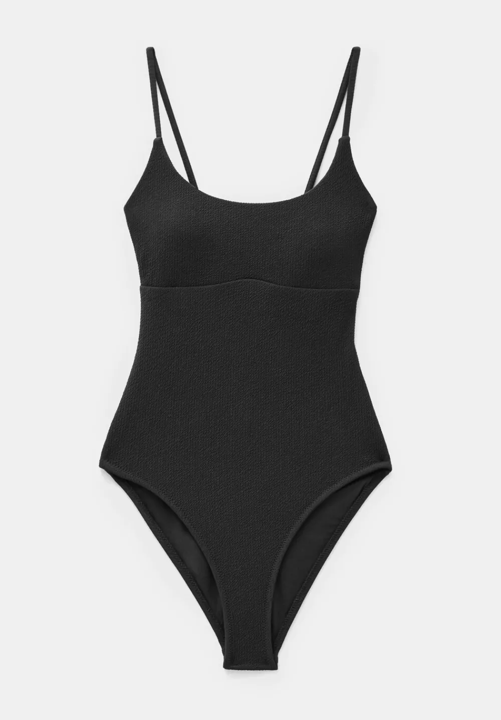 hush Swimwear & Beachwear|Square Neck Texture Swimsuit Black