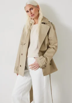 hush Jackets & Coats|Stella Short Trench Jacket Stone