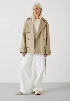 hush Jackets & Coats|Stella Short Trench Jacket Stone