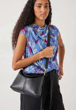 hush Bags|Stevie Leather Crossbody Bag Black