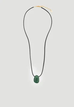 hush Jewellery|Stone Cord Necklace Deep Green
