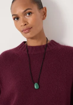hush Jewellery|Stone Cord Necklace Deep Green