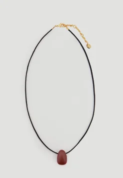 hush Jewellery|Stone Cord Necklace Deep Red