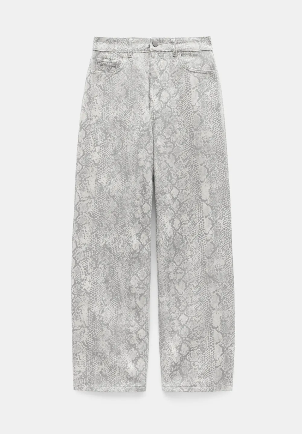hush Jeans|Straight Leg Printed Jeans Snake Grey