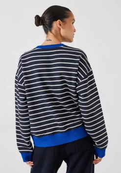hush Sweatshirts & Hoodies|Stripe Sweatshirt Navy
