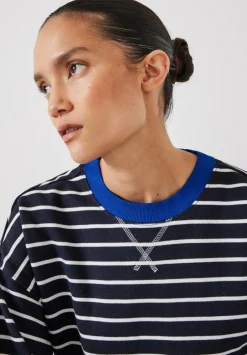 hush Sweatshirts & Hoodies|Stripe Sweatshirt Navy