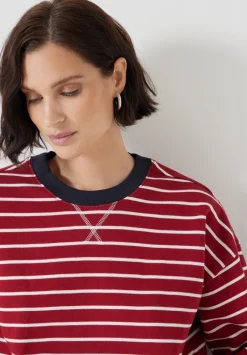 hush Sweatshirts & Hoodies|Stripe Sweatshirt Off White / Bright Red