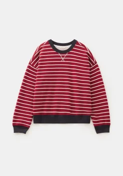 hush Sweatshirts & Hoodies|Stripe Sweatshirt Off White / Bright Red
