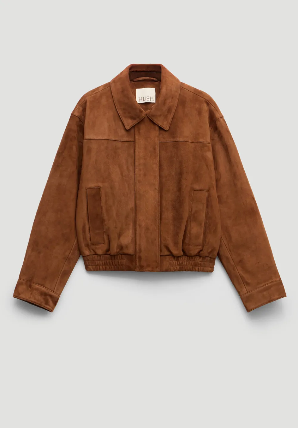 hush Jackets & Coats|Suede Bomber Jacket Toffee Brown