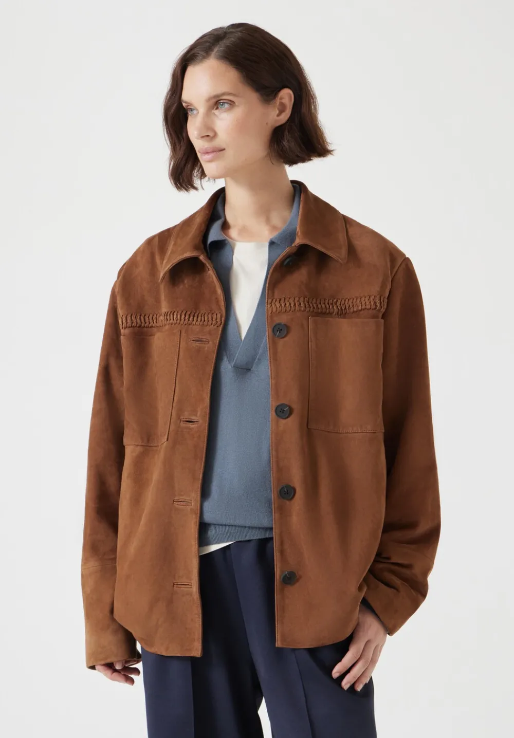 hush Jackets & Coats|Suede Jacket Tan Brown