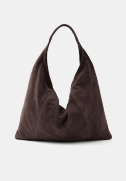 hush Bags|Suede Tote Bag Chocolate brown
