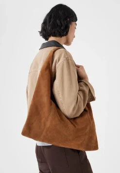 hush Bags|Suede Tote Bag Tan Brown