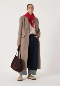 hush Bags|Suede Wing Tote Bag Dark Brown