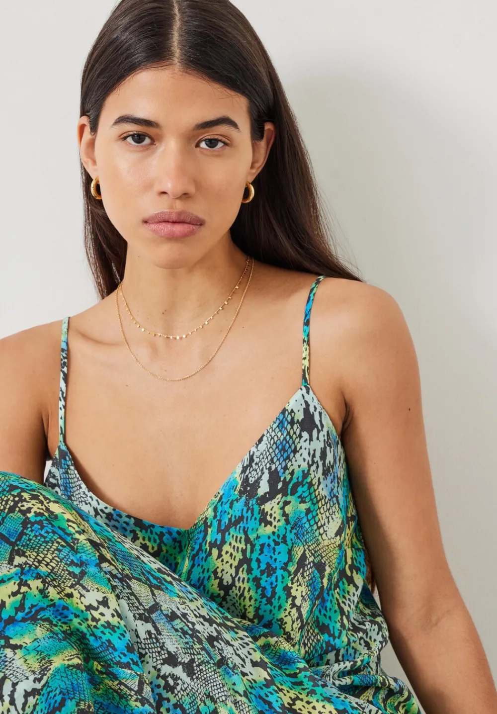 hush Dresses|Sydney Printed Maxi Slip Dress Tie Dye Snake