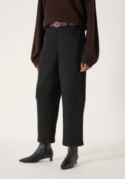 hush Trousers|Tailored Cordi Barrel Leg Trousers Black