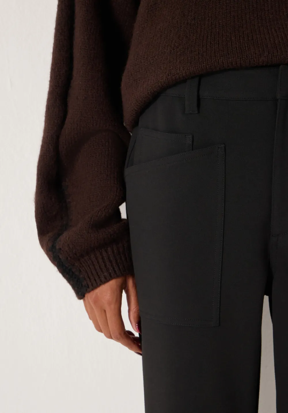hush Trousers|Tailored Cordi Barrel Leg Trousers Black