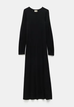 hush Dresses|Talen Long Sleeved Knitted Maxi Dress Black