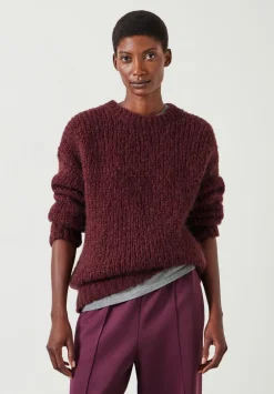 hush Jumpers & Cardigans|Tammy Textured Crew Jumper Wine Red
