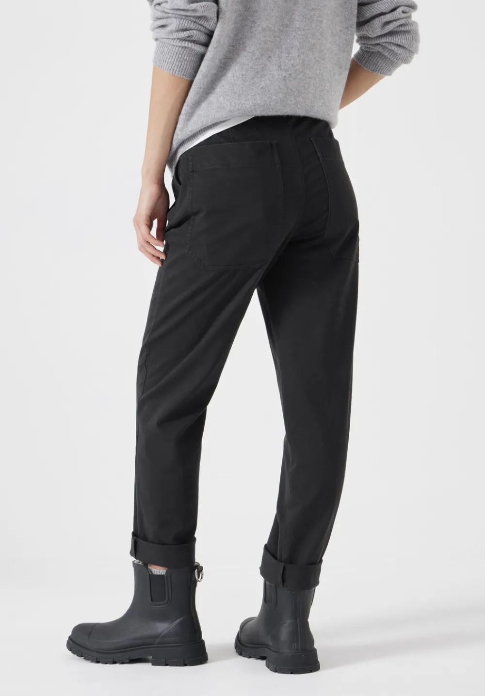 hush Trousers|Tanya Tapered Chino Washed Black