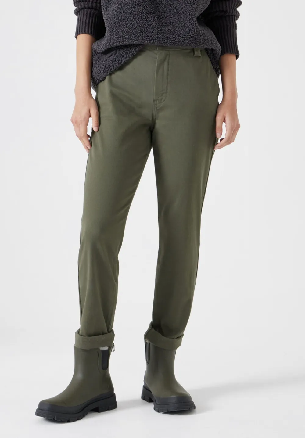 hush Trousers|Tanya Tapered Chino Olive Green