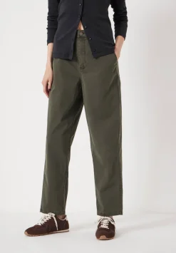 hush Trousers|Tapered Leg Casual Trousers Grey Green
